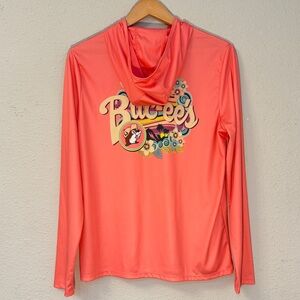 Womens Buc-ee's Performance Coral Hoodie Shirt Size M